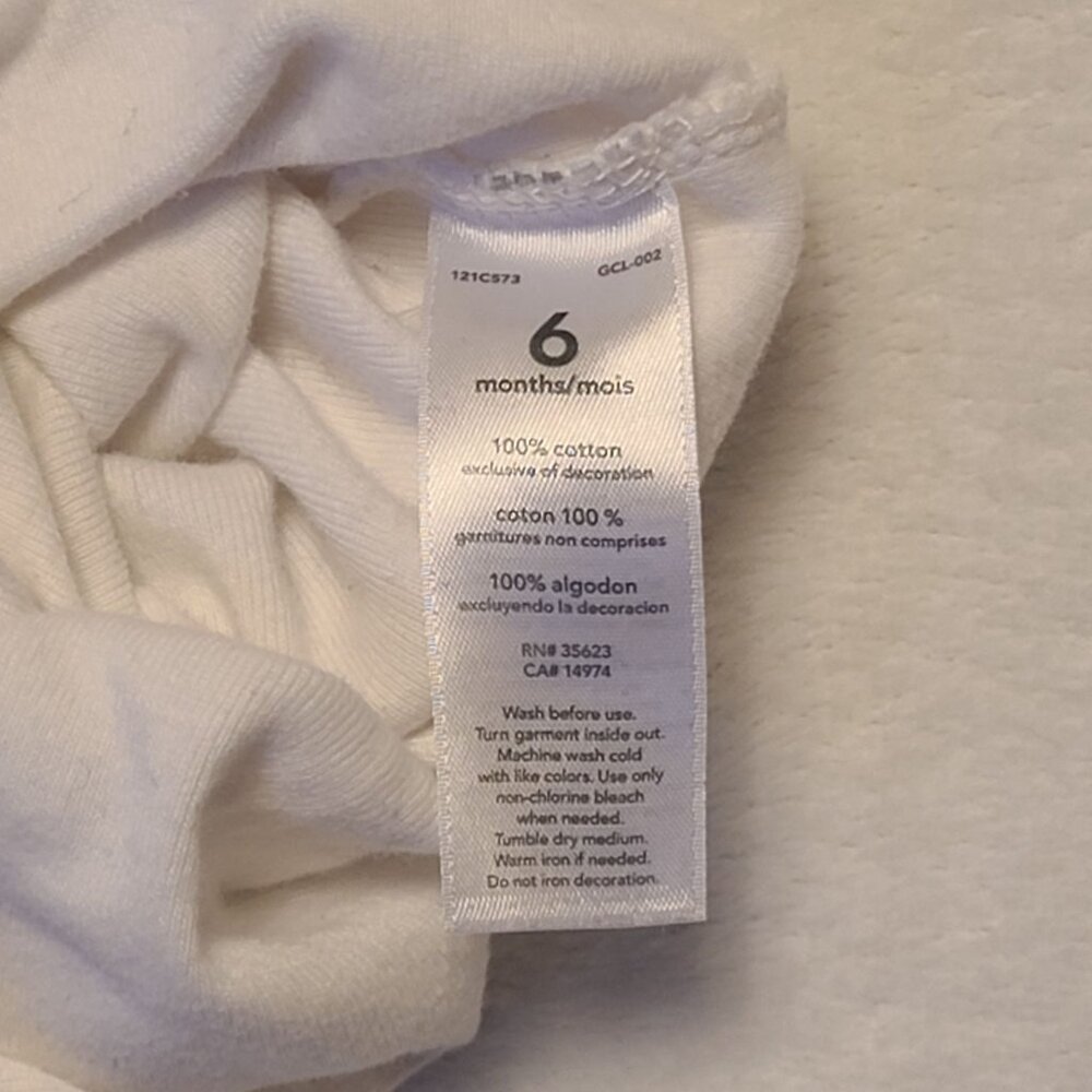 Carters Baby One Piece Perfect In Every Way Cat Design 6M White - Picture 6 of 11
